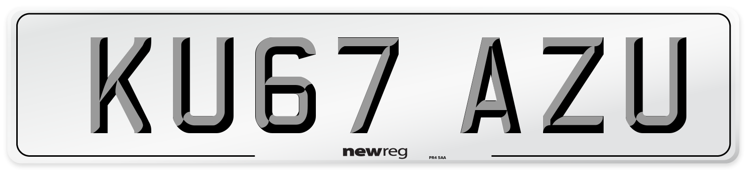 KU67 AZU Number Plate from New Reg